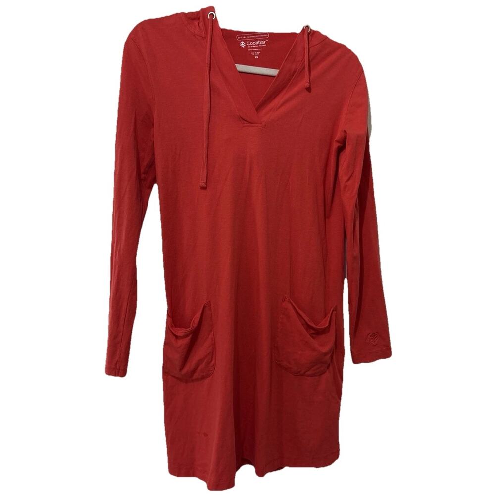 Coolibar Dress Size XS UPF 50+ Bamboo Blend Cover Up Hiking Beach Hood Pockets
